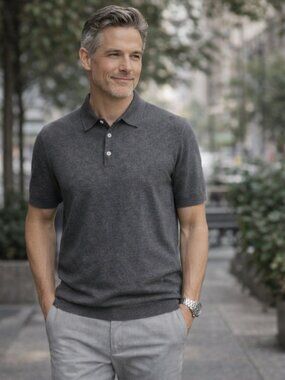 Jack Victor Devon Knit Polo Italy Gray